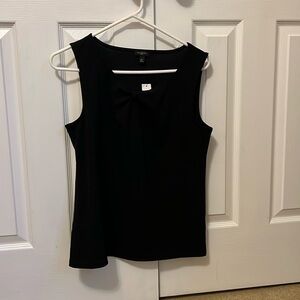 Talbots black sleeveless top with bow detail, NWT, medium petite